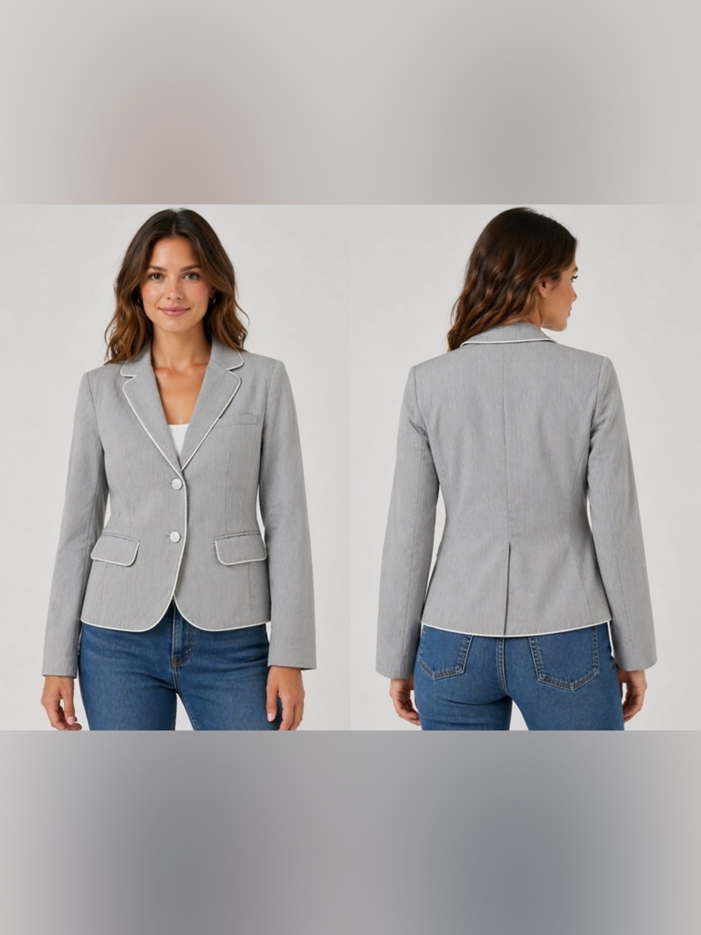 GAP The Academy Blazer Size 0P Blue White Striped Preppy Jacket Suit Classic NEW